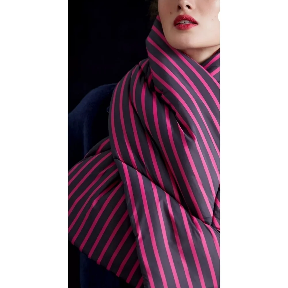 35. Anthropologie Striped Puffer Scarf